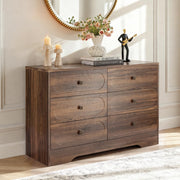 Walnut 6-Drawer Dresser