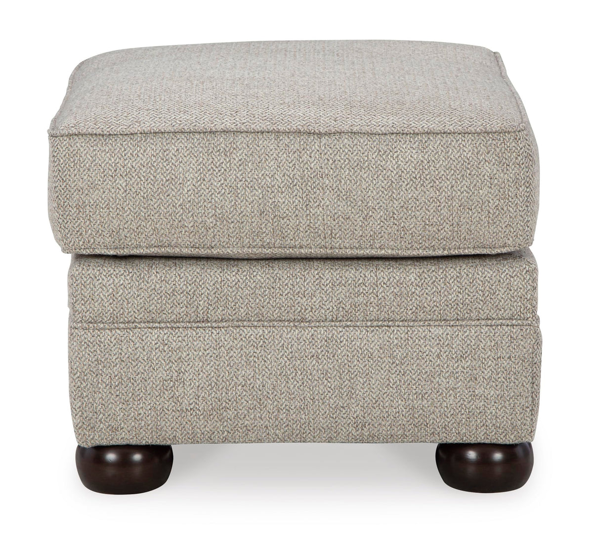 Signature Design by Ashley Gaelon Transitional Rectangular Upholstered Ottoman with Bun Legs, Light Brown