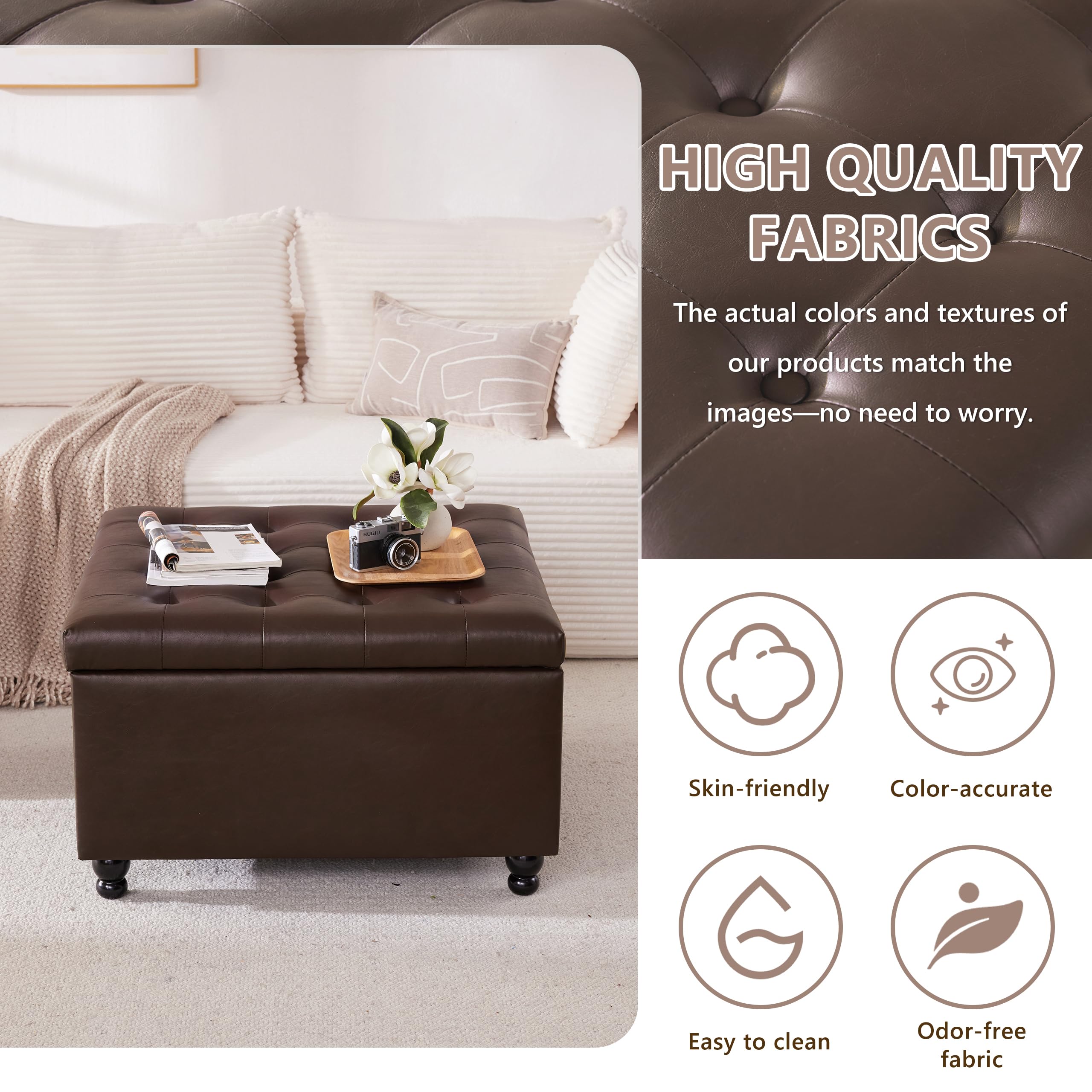 Square Storage Ottoman Coffee Table