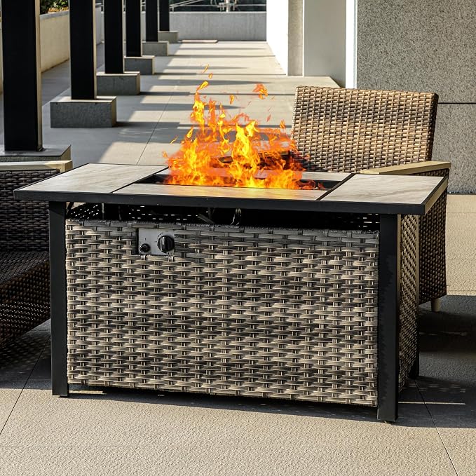 Ceramic Propane Fire Pit Table
