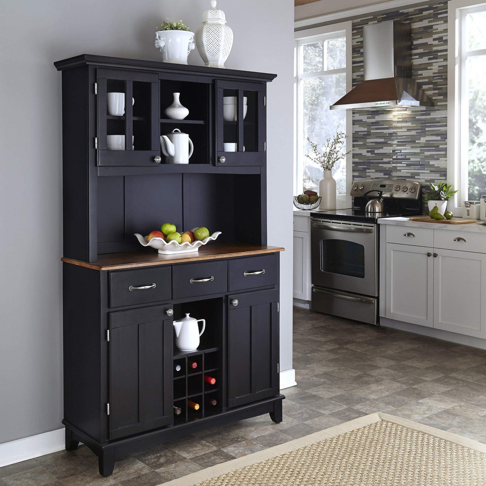 Buffet Server with Hutch – Black