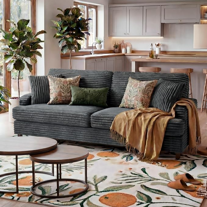 Corduroy Three-Seater Sofa