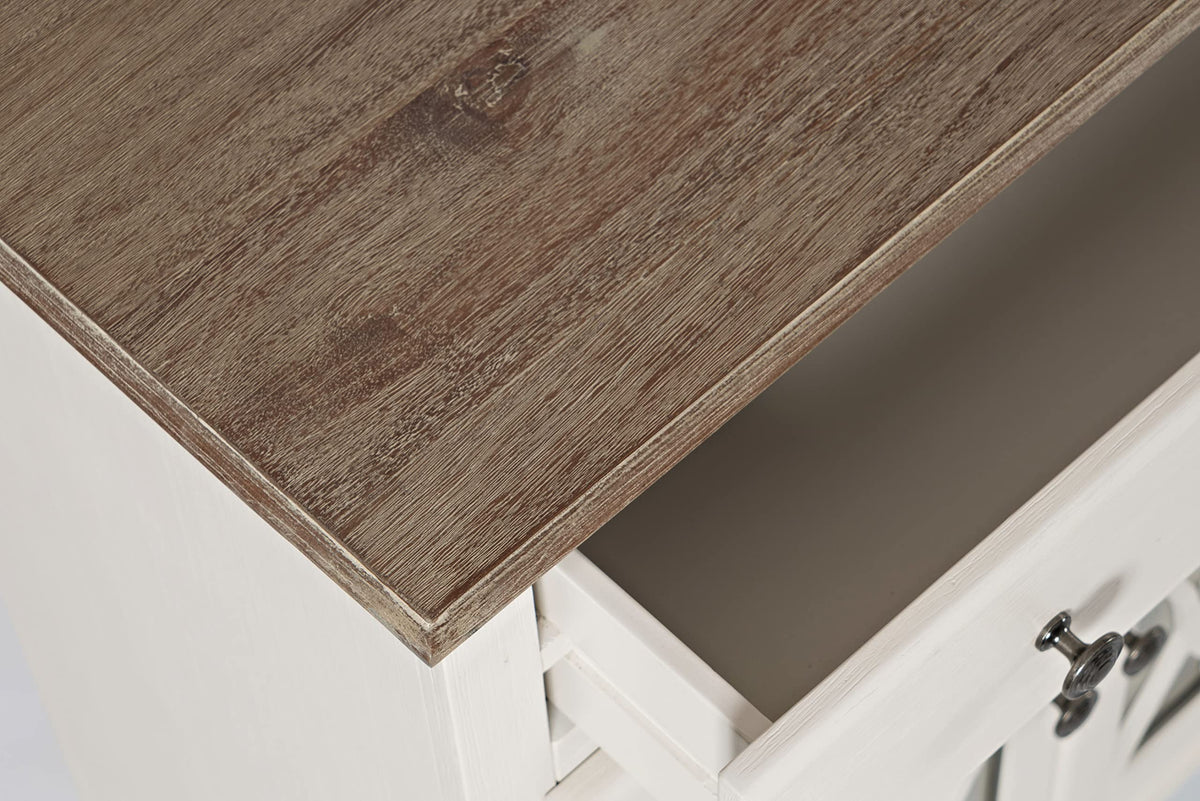 White Six-Door Accent Cabinet