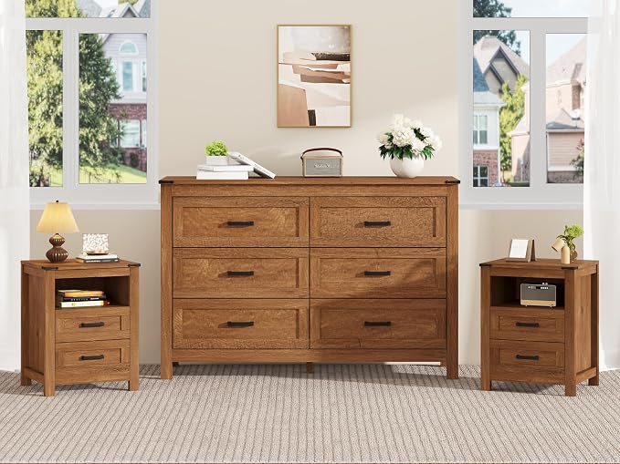 Farmhouse Dresser & Nightstand Set