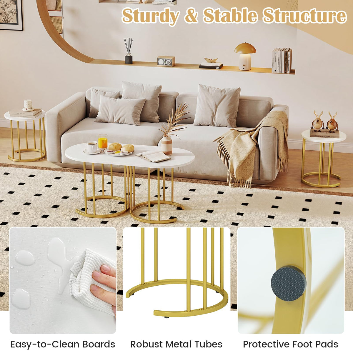Nesting Coffee Table Set of 3