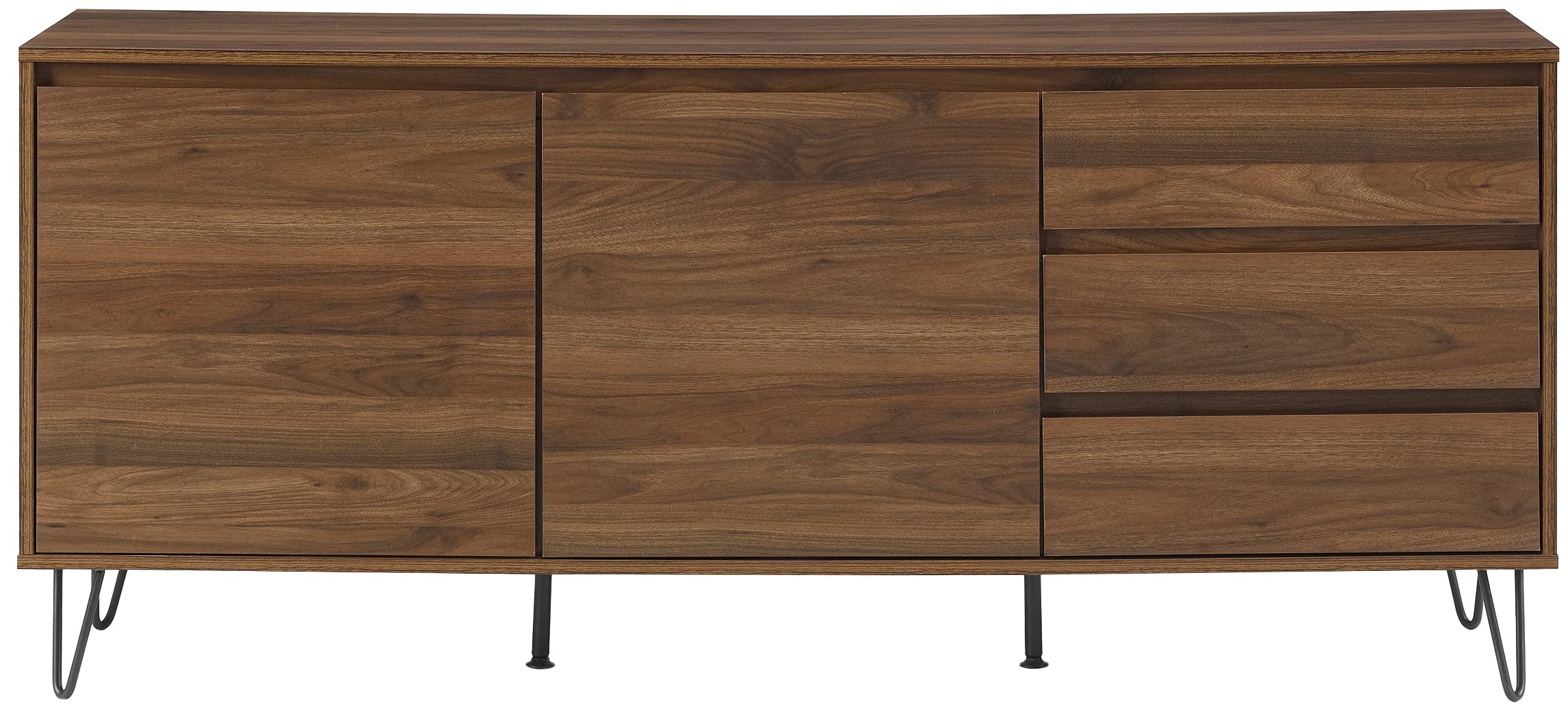 Mid-Century Record Storage Sideboard – Brown Oak