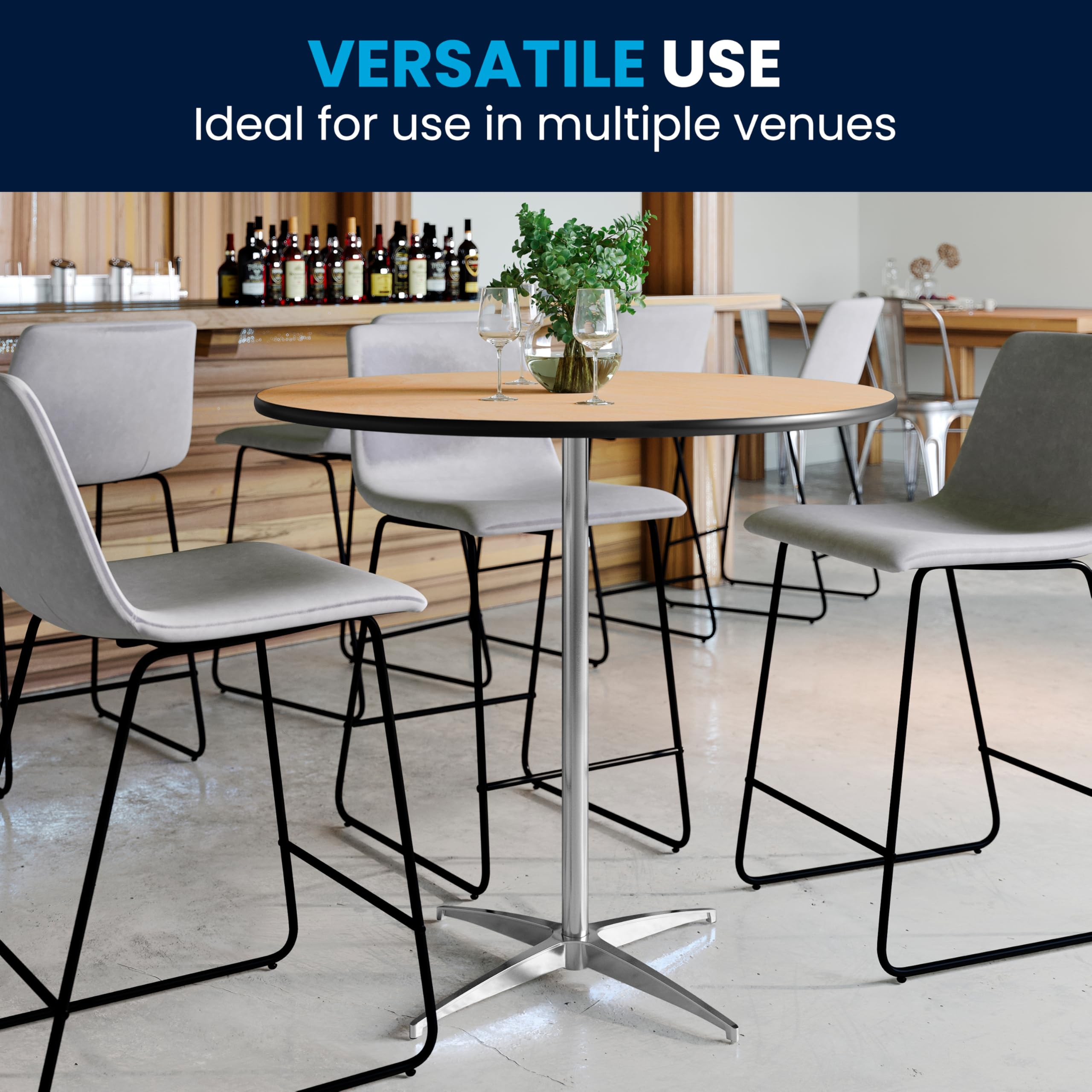 36" Round Adjustable Height Cocktail Table