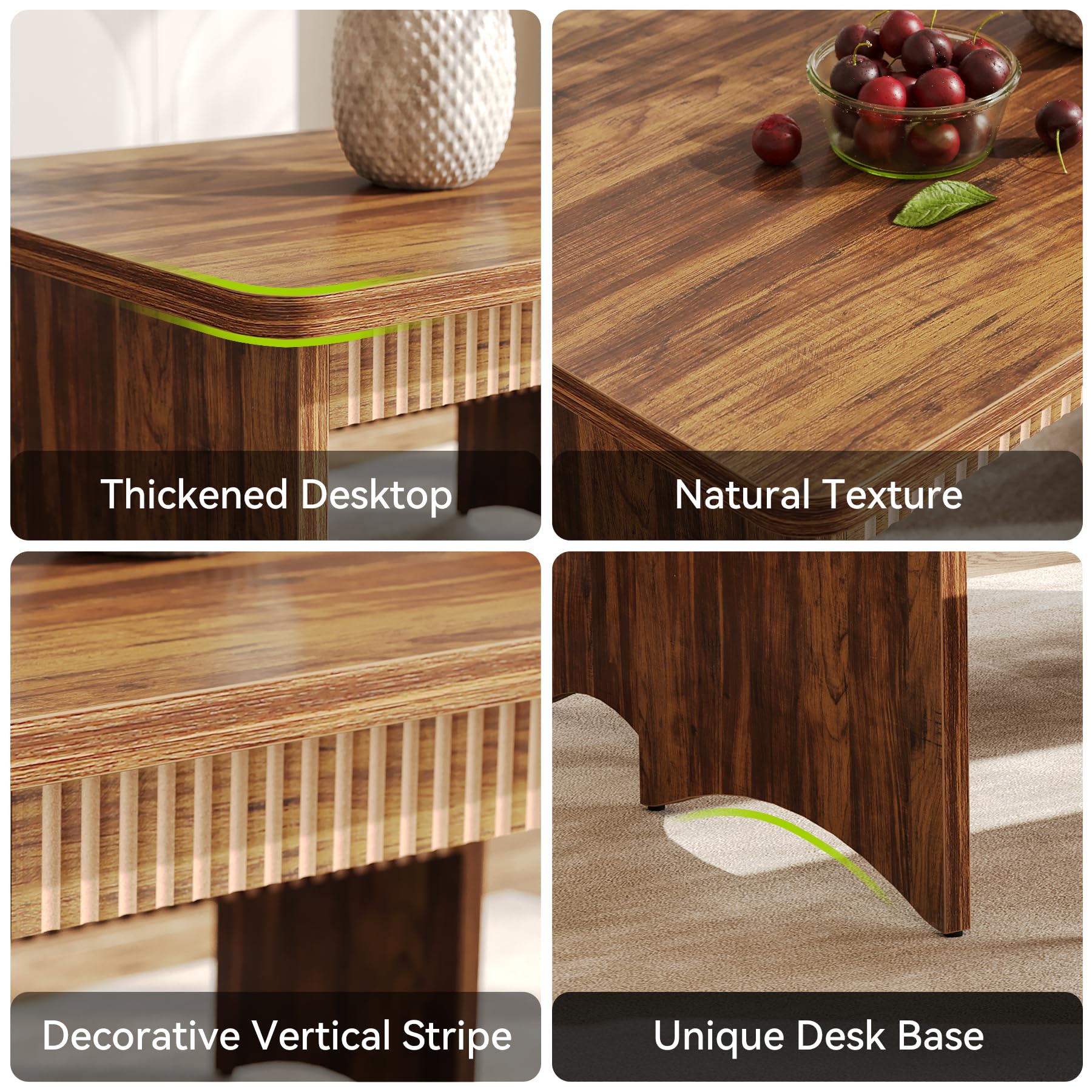 Farmhouse Dining Table Set with 2 Benches