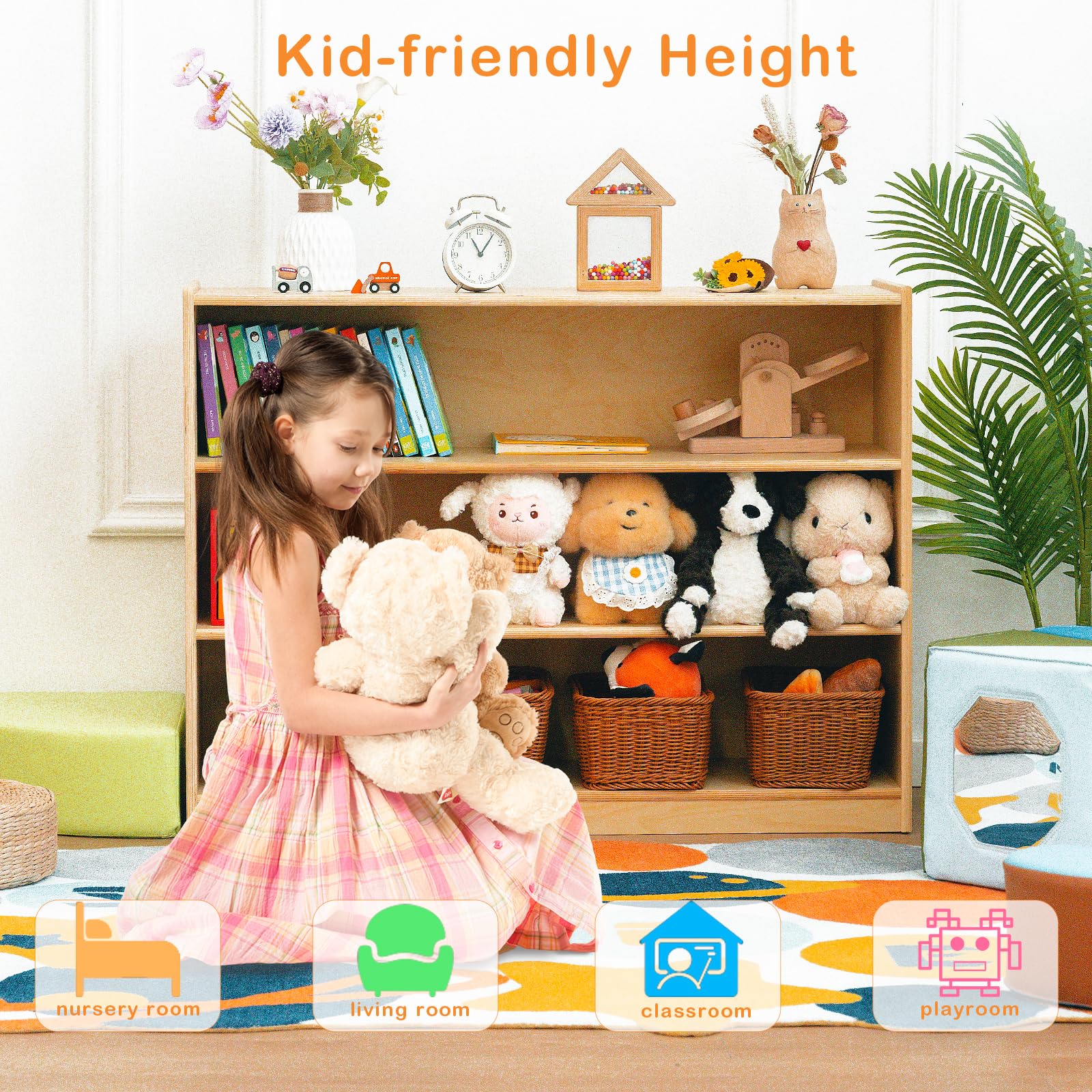3-Tier Montessori Kids Bookshelf
