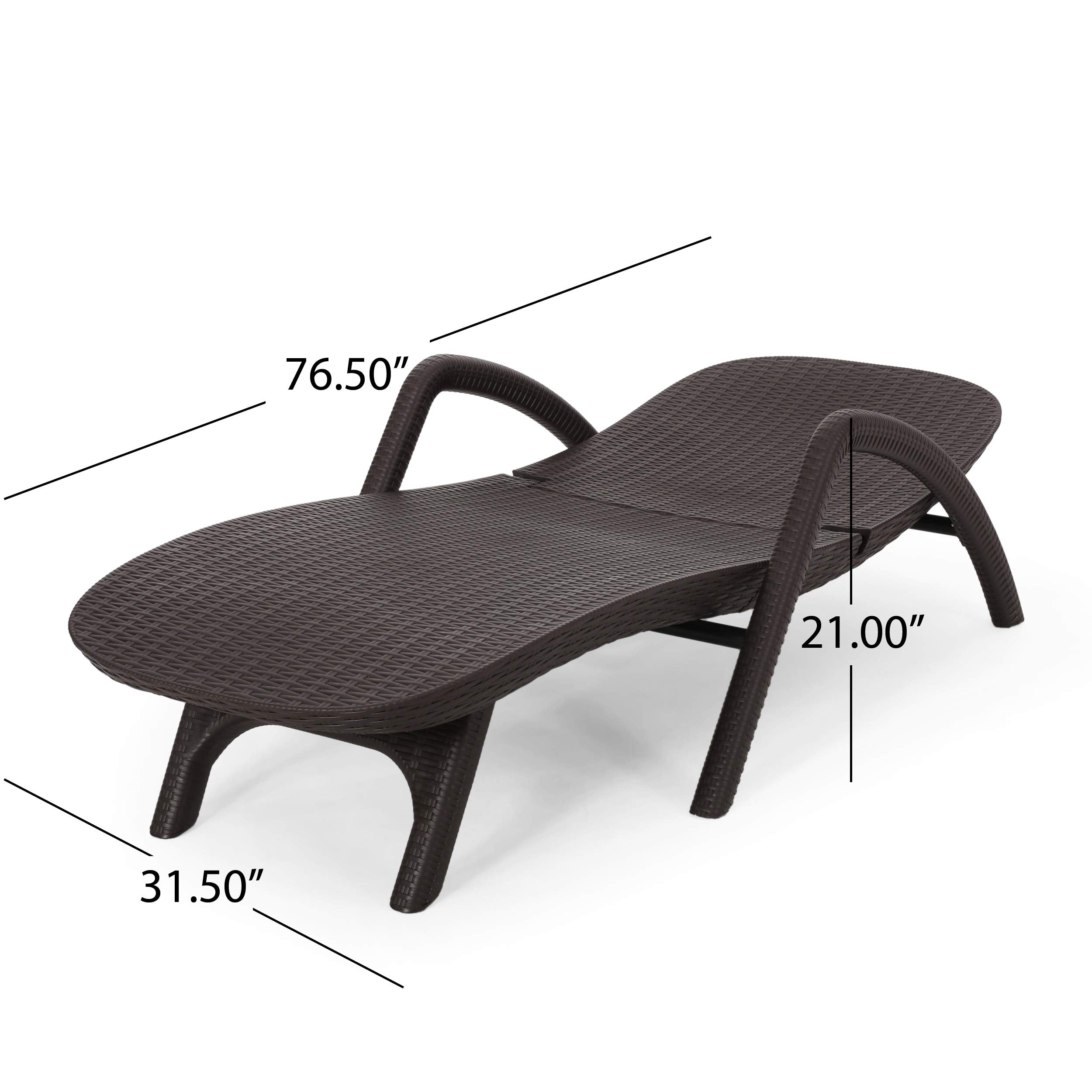 Outdoor Faux Wicker Chaise Lounge with Adjustable Backrest