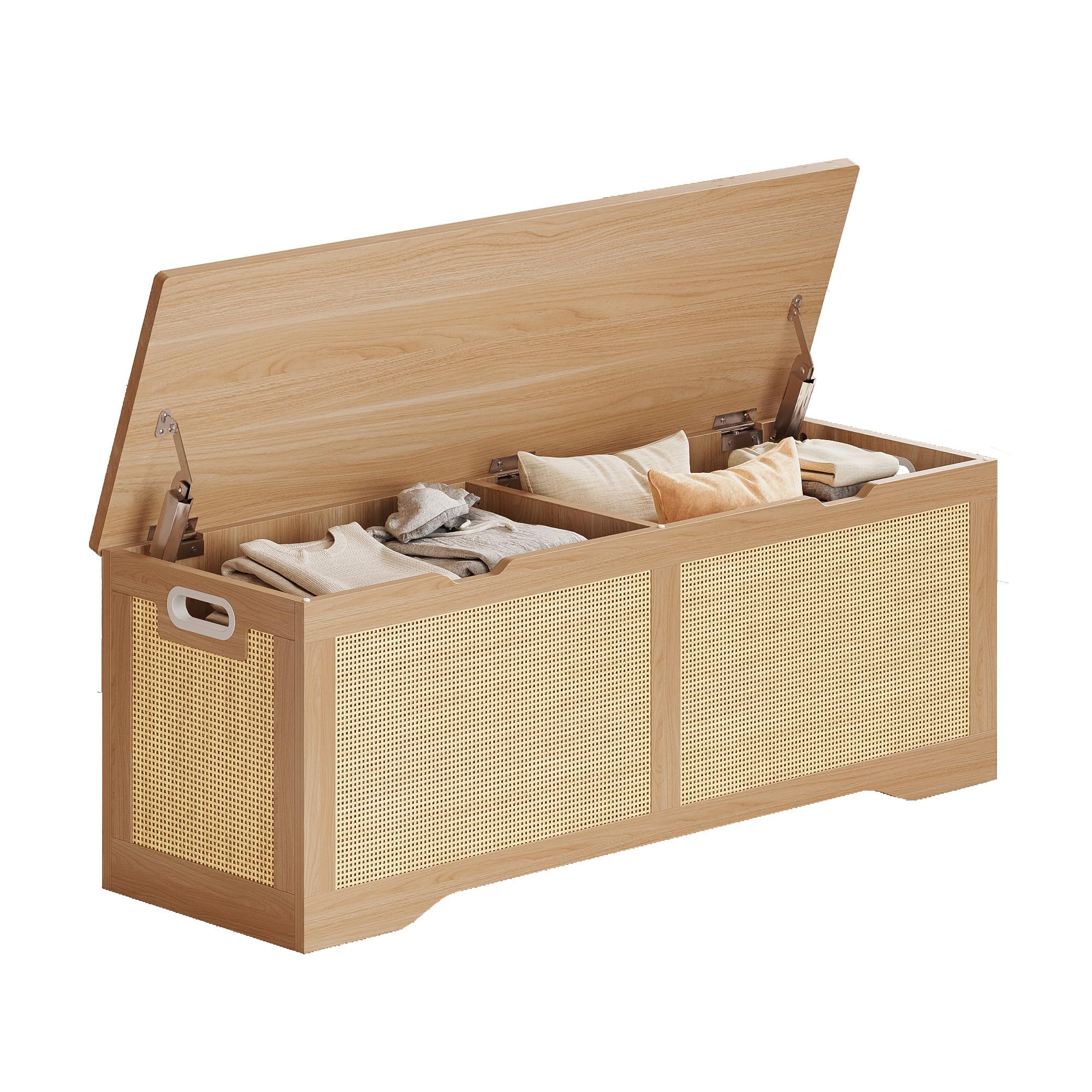 Rattan Storage Ottoman Bench with Lid