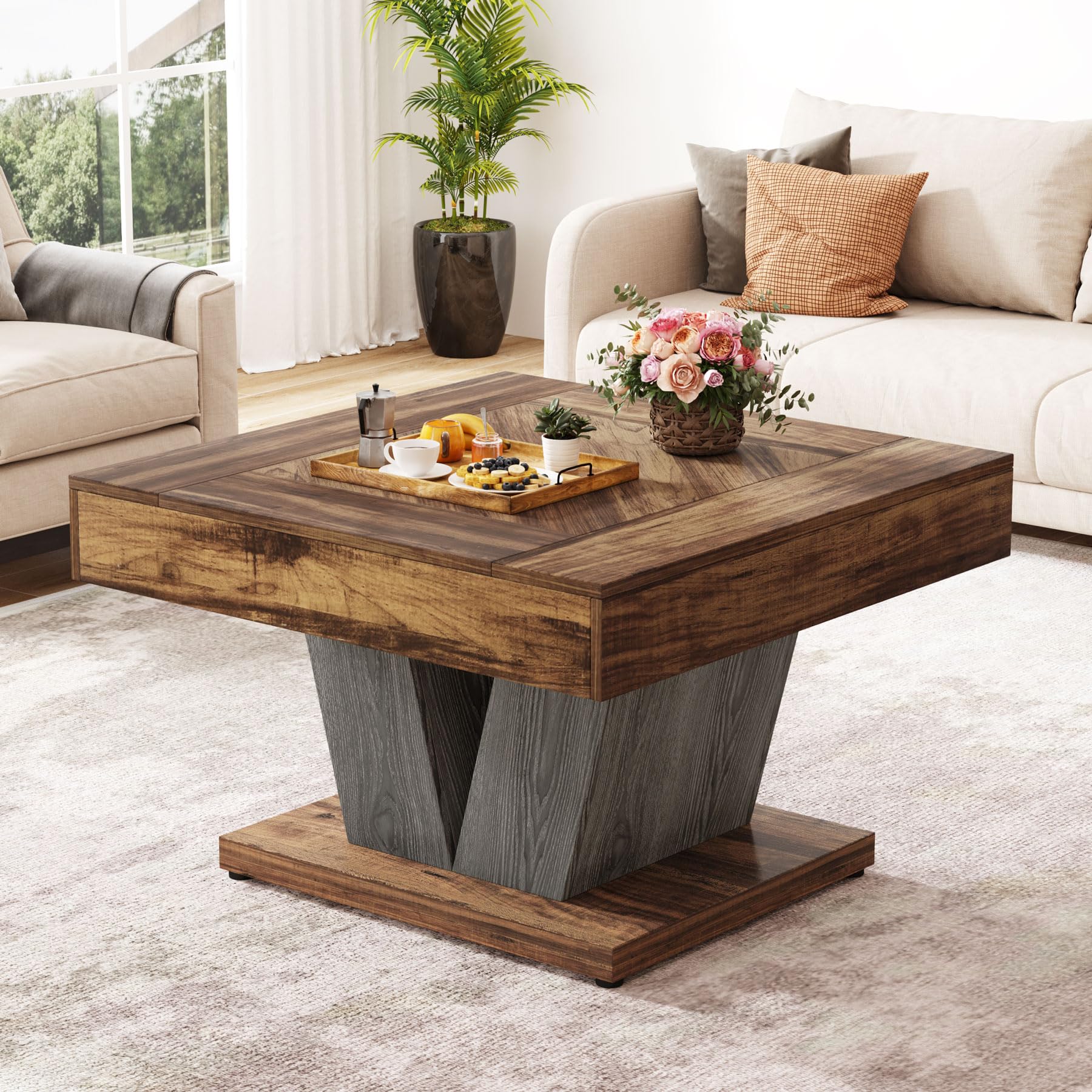 Square Coffee Table for Living Room