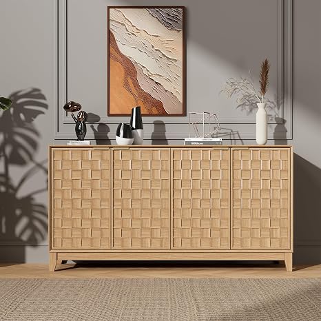59" Fluted Sideboard Buffet Cabinet