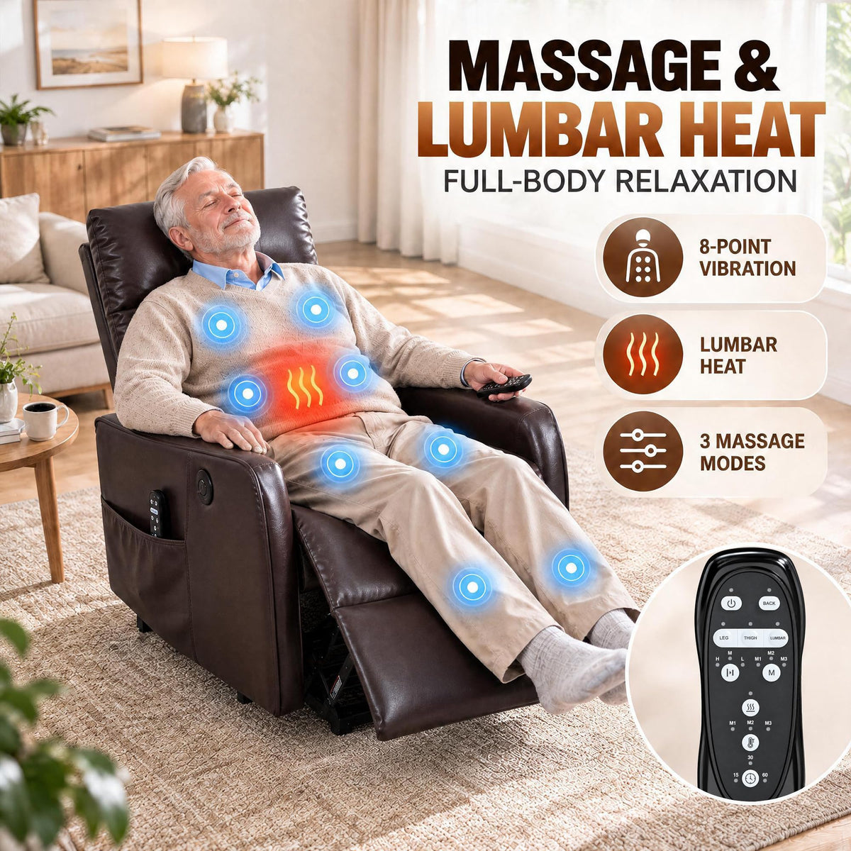 Aeluvia Petite Power Lift Recliner Chair for Seniors and Small Spaces