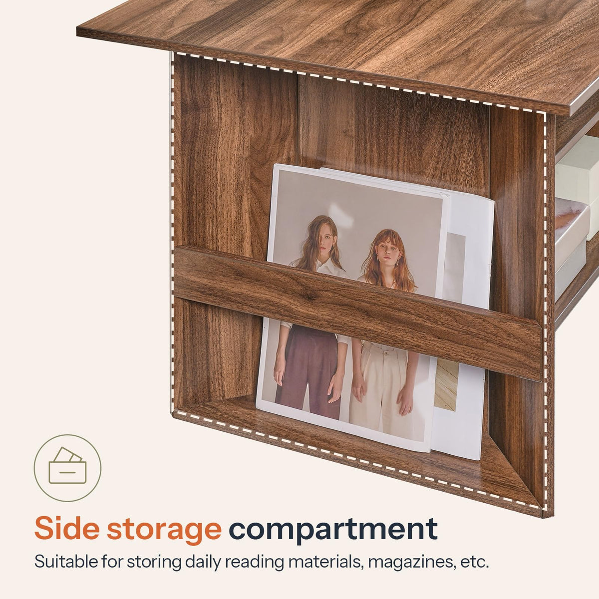HOOBRO Coffee Table, Living Room Table with Storage
