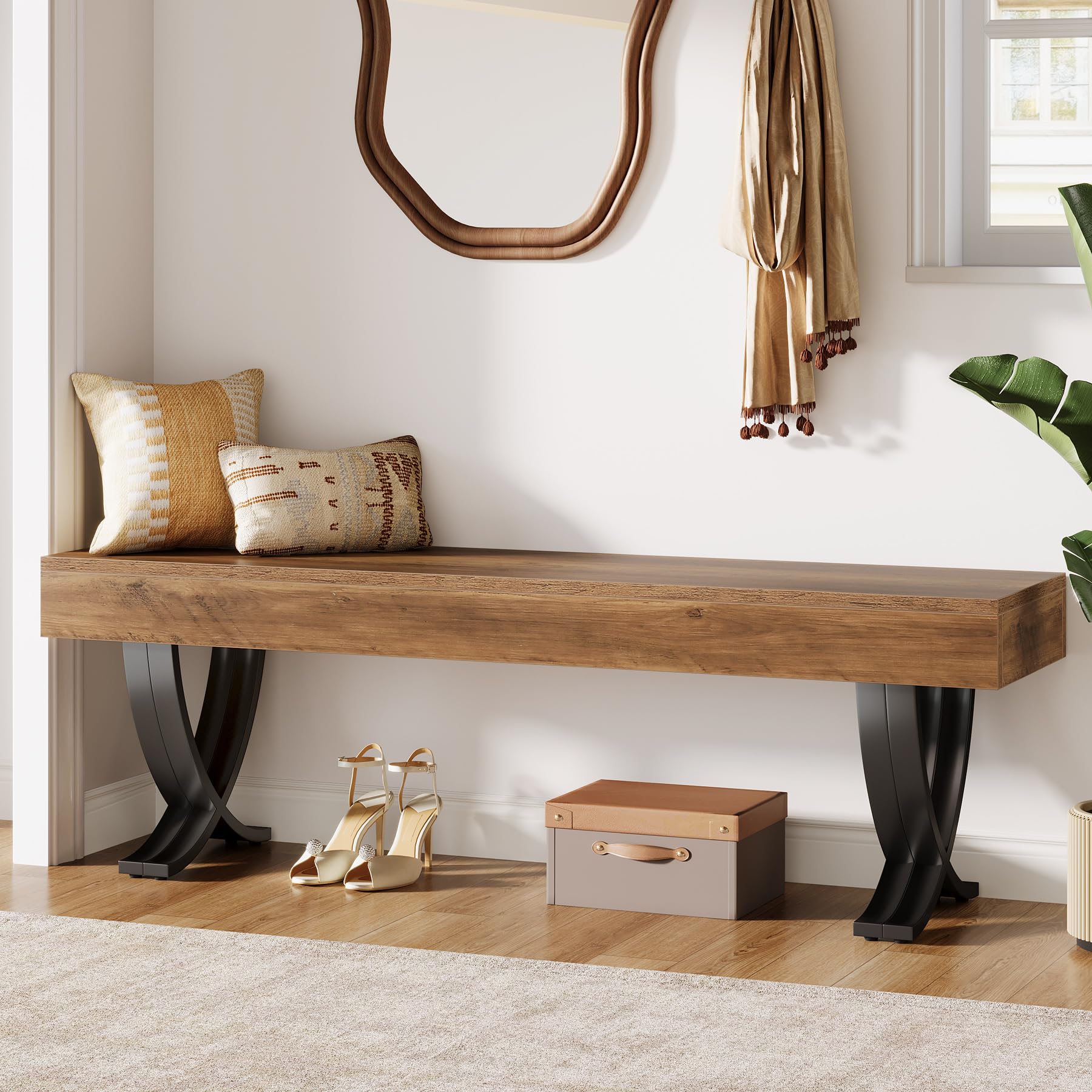 Industrial Entryway Shoe Bench
