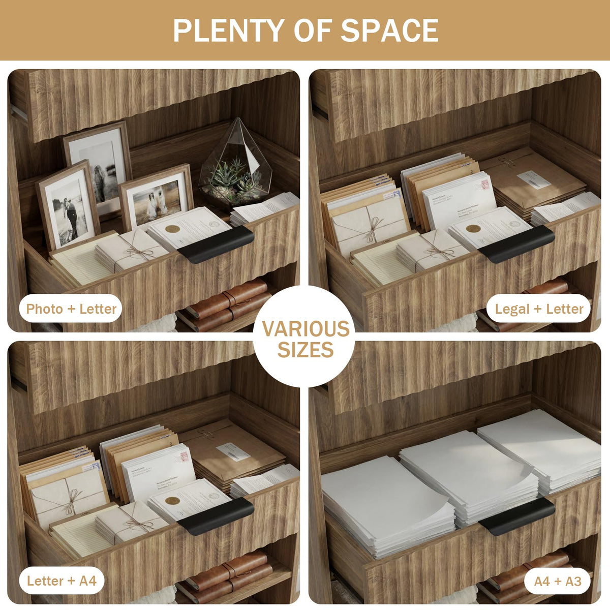 Fluted Pantry Cabinet with Drawers