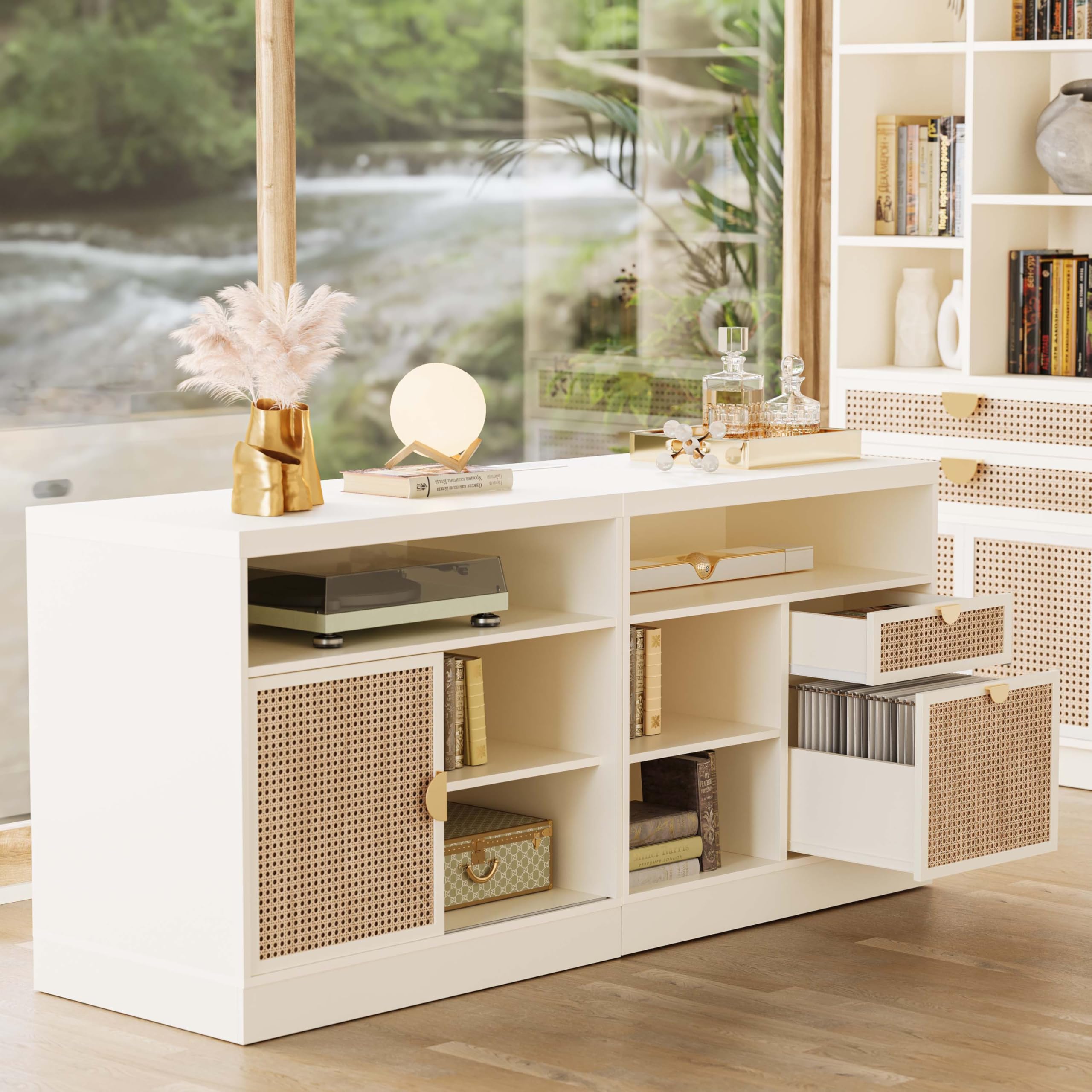 2-Drawer Lateral File Cabinet with Sliding Door