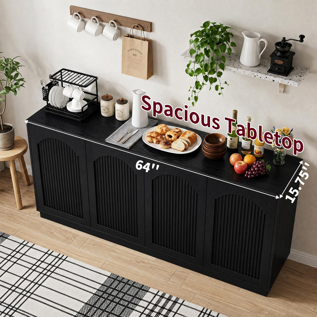 Fluted Sideboard Cabinet