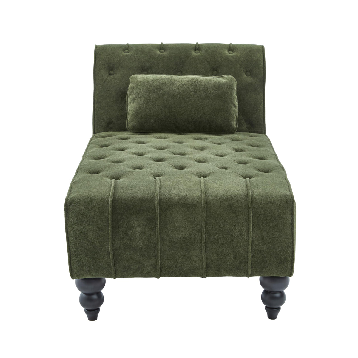 Forest Green Velvet Chaise Lounge