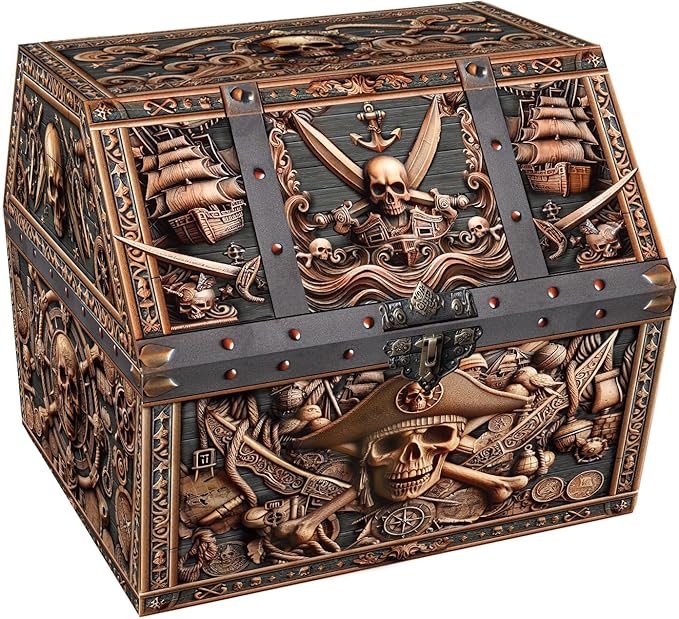 Pirate Treasure Chest with Skull Design