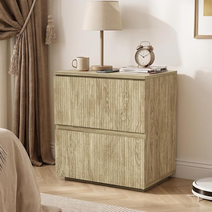 Fluted 2-Drawer Nightstands Set of 2