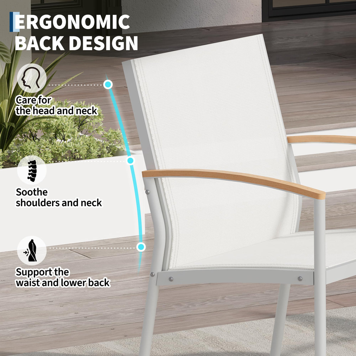 GarveeLife Patio Bistro Sets, 3 Piece Outdoor Conversation Set