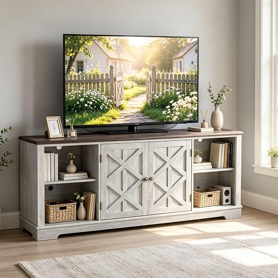 Farmhouse TV Stand with Storage