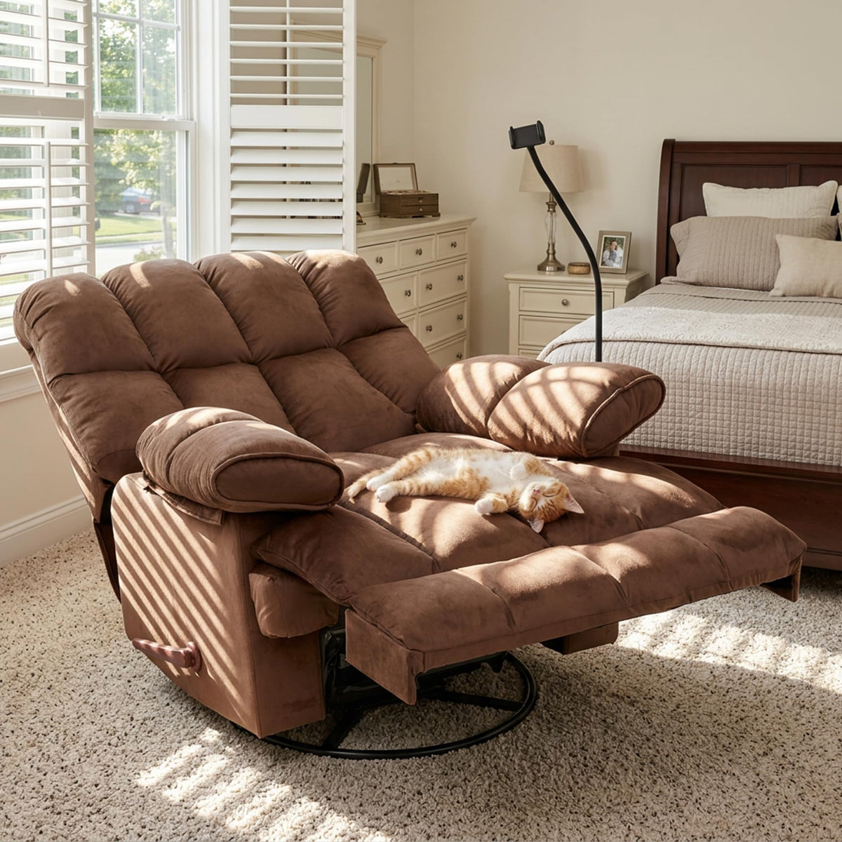 Euthymia Oversized Recliner Chairs 360° Swivel Rocking Big Mans Recliners