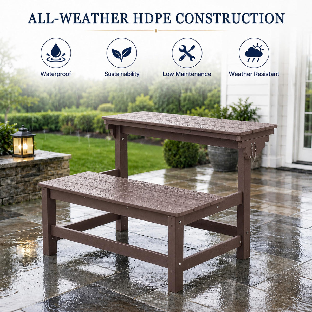 HDPE Convertible Picnic Table Bench
