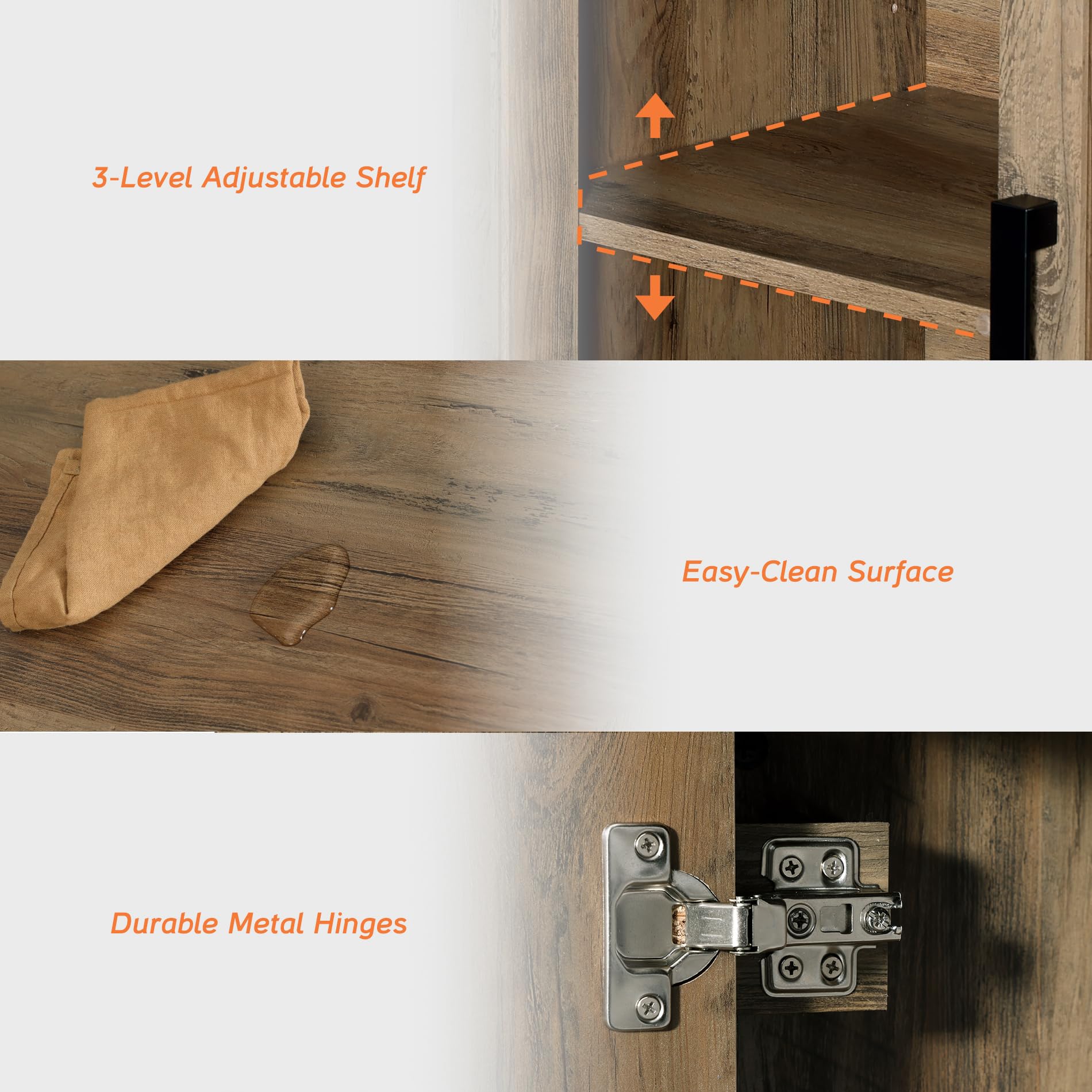 3-Piece Modular Farmhouse TV Stand