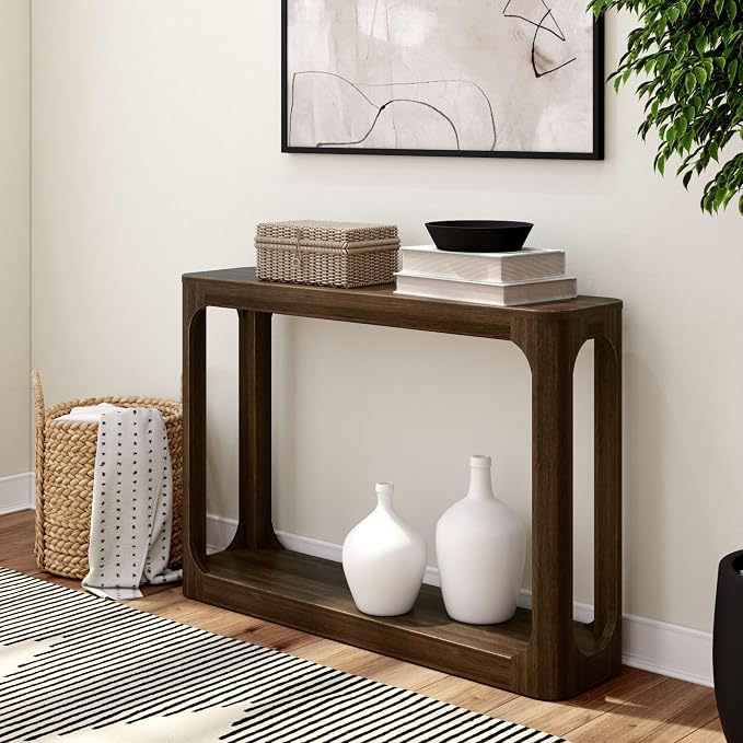 Solid Pine Console Table with Shelf