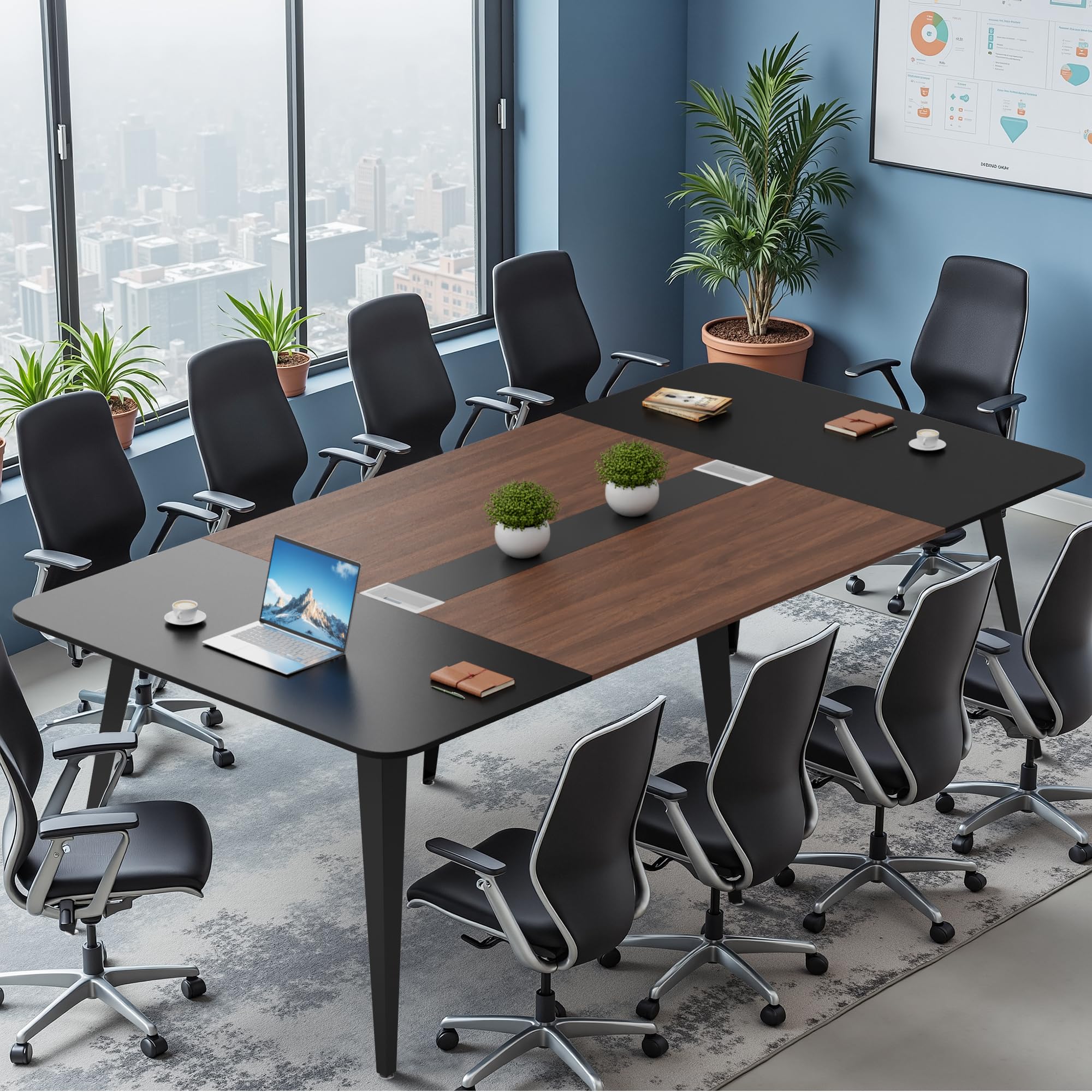 8FT Conference Table with Cable Grommets
