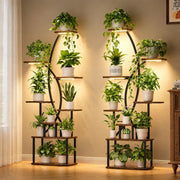 Indoor Plant Stands with Grow Lights, Set of 2