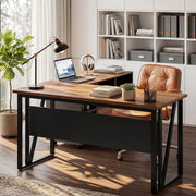 L-Shaped Executive Desk with Mobile File Cabinet