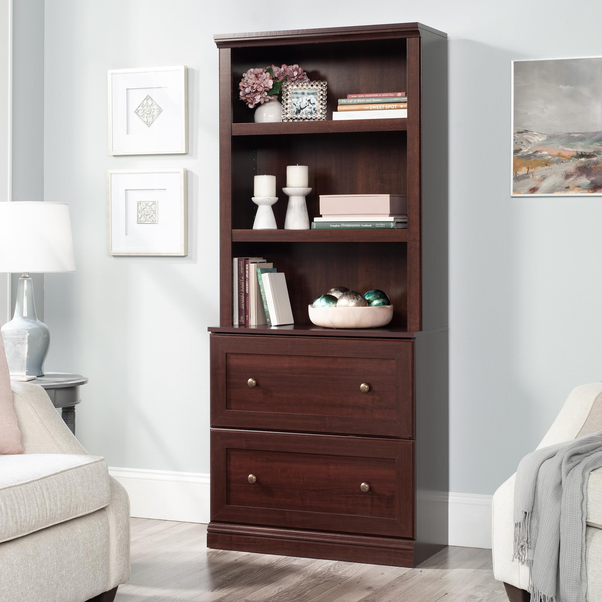Sauder Miscellaneous Storage Library, in a Select Cherry Finish
