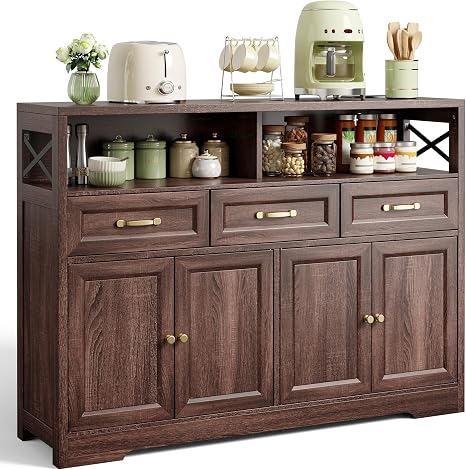 51" Buffet Cabinet with Charging Port & Adjustable Storage