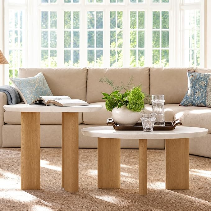 Round Nesting Coffee Table Set of 2