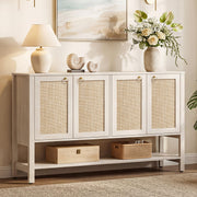 Rattan-Textured Sideboard Cabinet