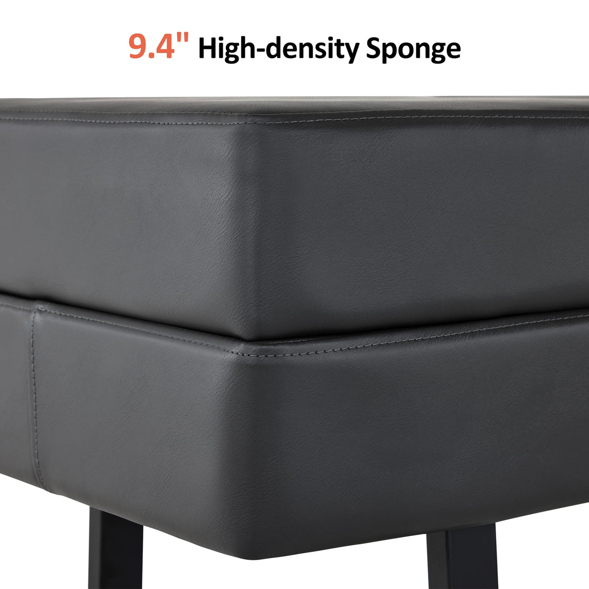 3-Seat Faux Leather Reception Bench