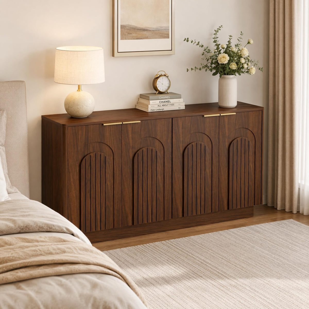 Fluted Arched Sideboard Cabinet