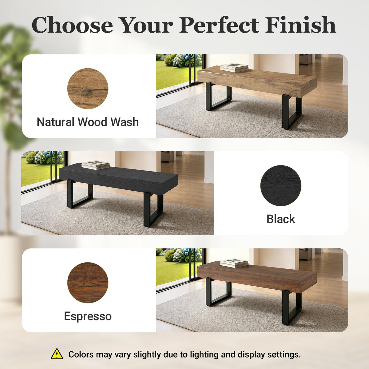 Industrial MDF Bench with Metal Legs