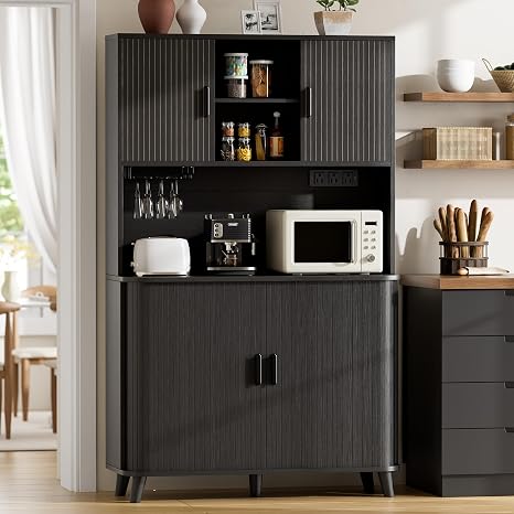 71" Tall Pantry Cabinet with Rolling & Sliding Doors