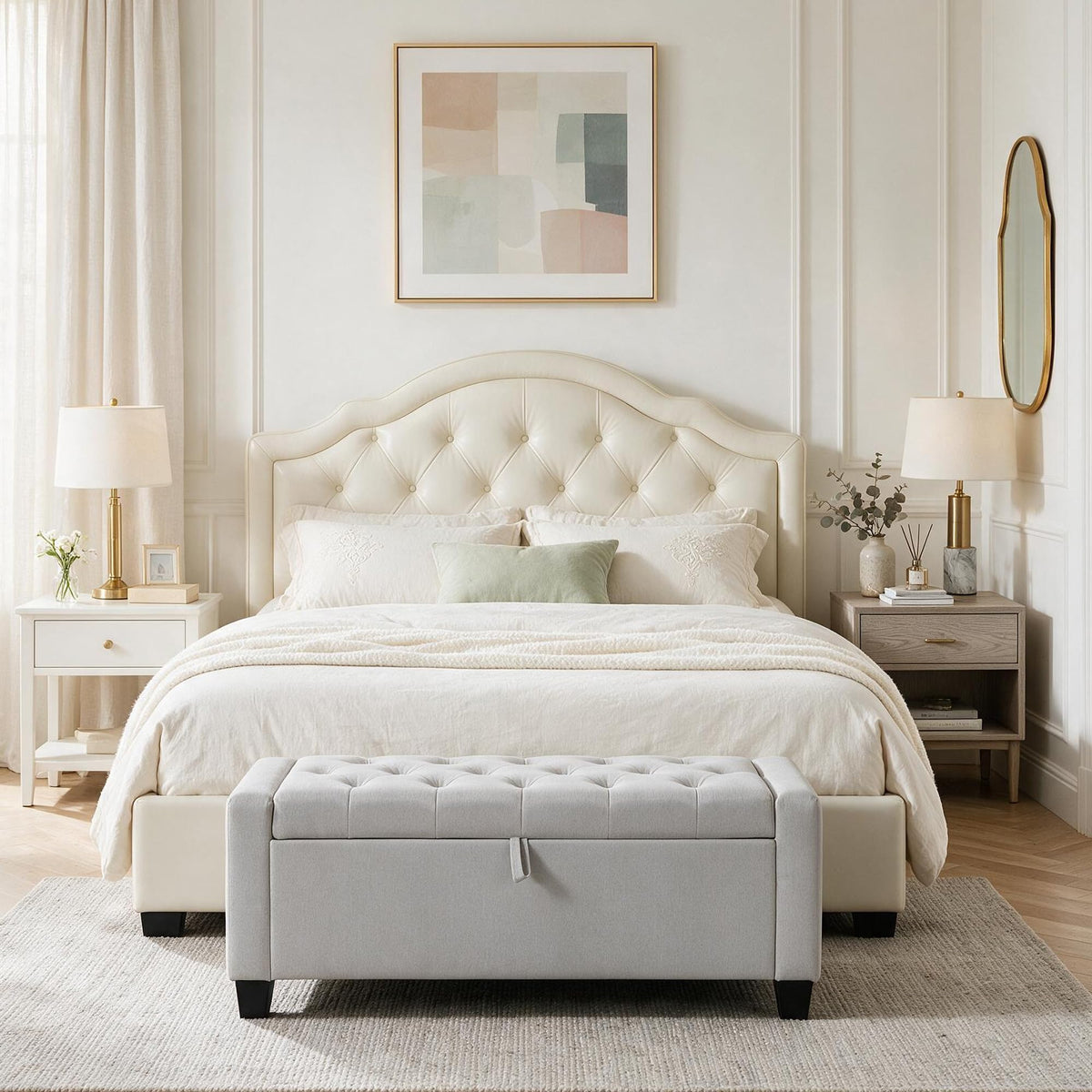 Fromann Upholstered Storage Ottoman Bench for Bedroom Living Room Entryway