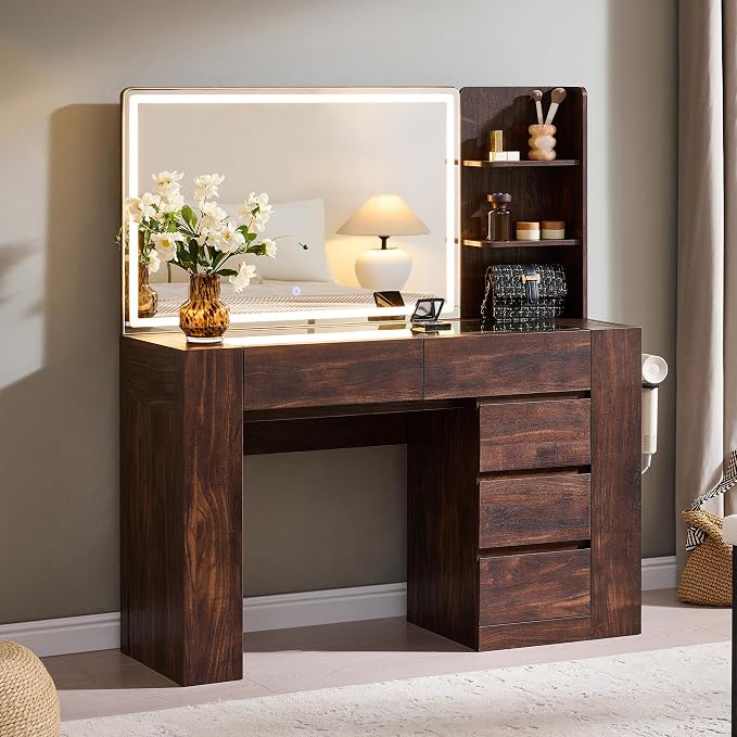 Makeup Vanity Desk with LED Mirror