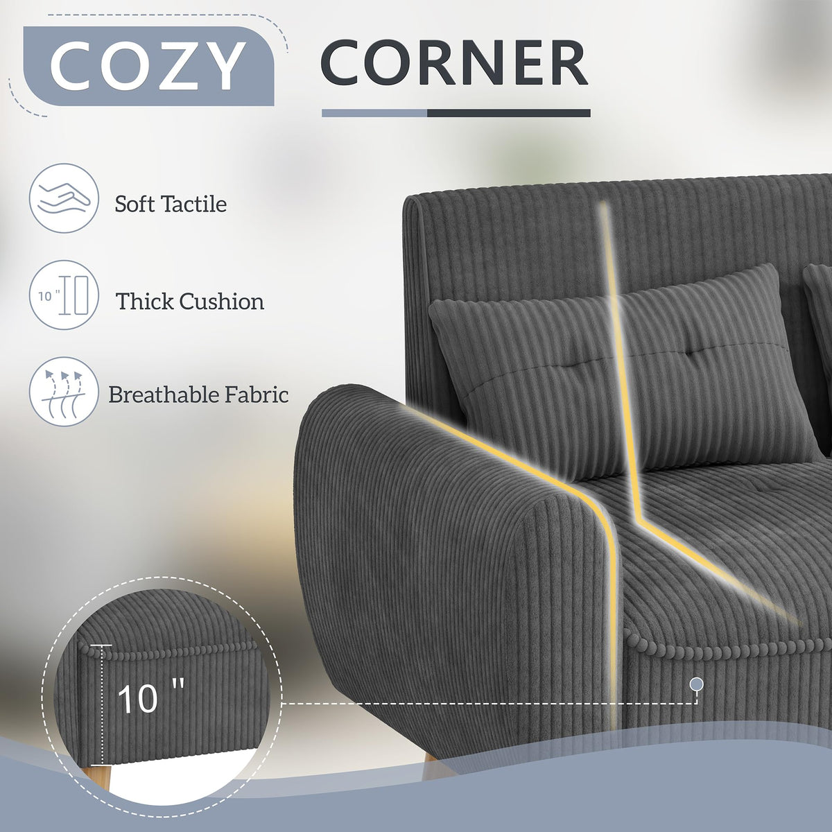 Compact Fabric Loveseat