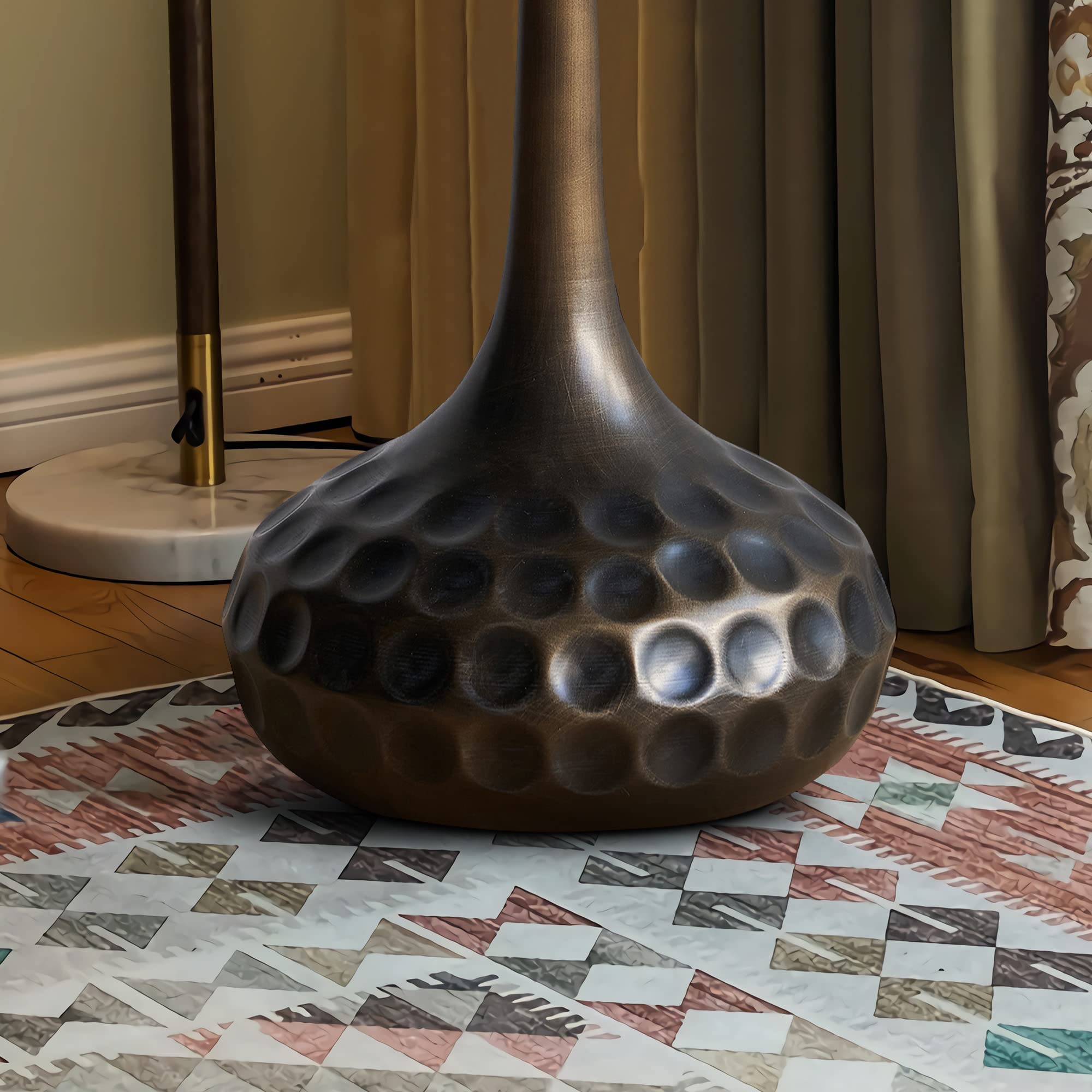 Round Iron Pedestal Accent Table