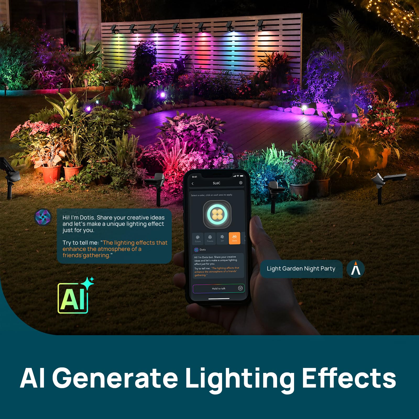 Solar Spotlight Outdoor – Dual-Ring, Color Changing, IP66 Waterproof