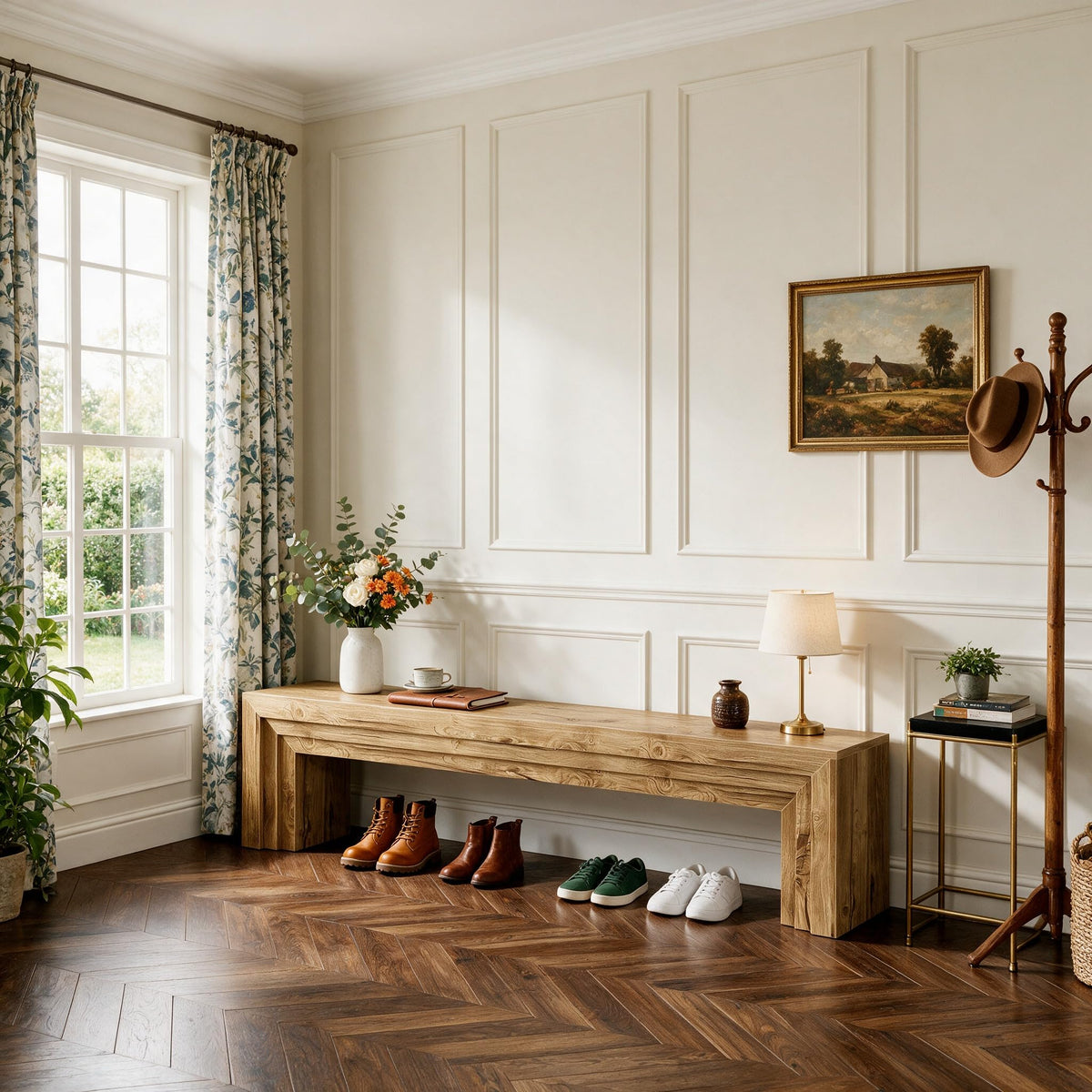Tribesigns 71" Extra Long Dining Bench, Farmhouse Engineered Wood Bench
