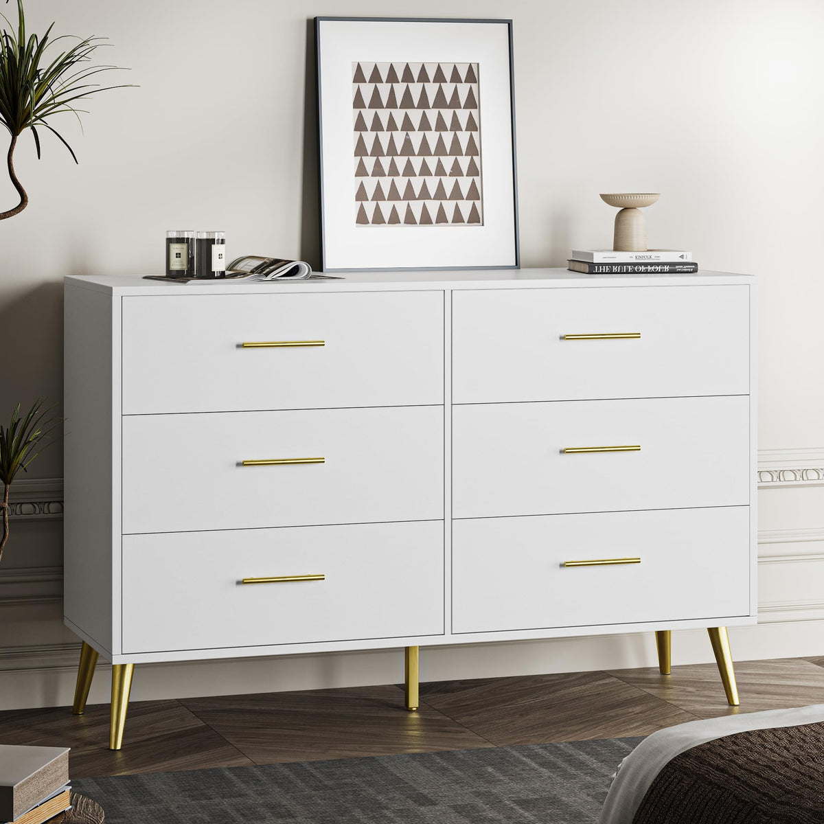 MAISONARIA 6 Drawer Dresser, White